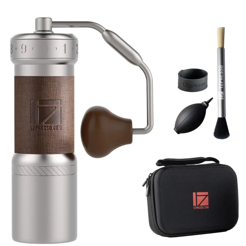1Zpresso K-Ultra Manual Coffee Grinder Silver with Carrying Case