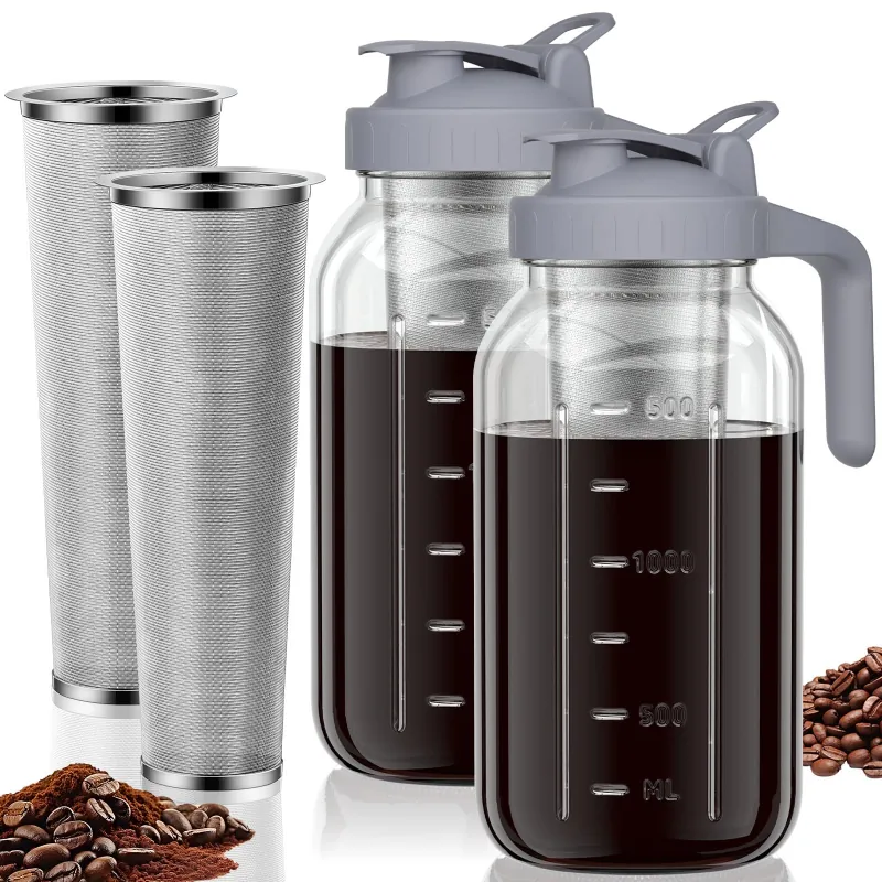 64oz Cold Brew Coffee Maker Jar (2-Pack)