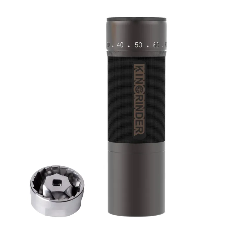 KINGrinder K7 Manual Coffee Grinder Bent Handle Stainless Burr